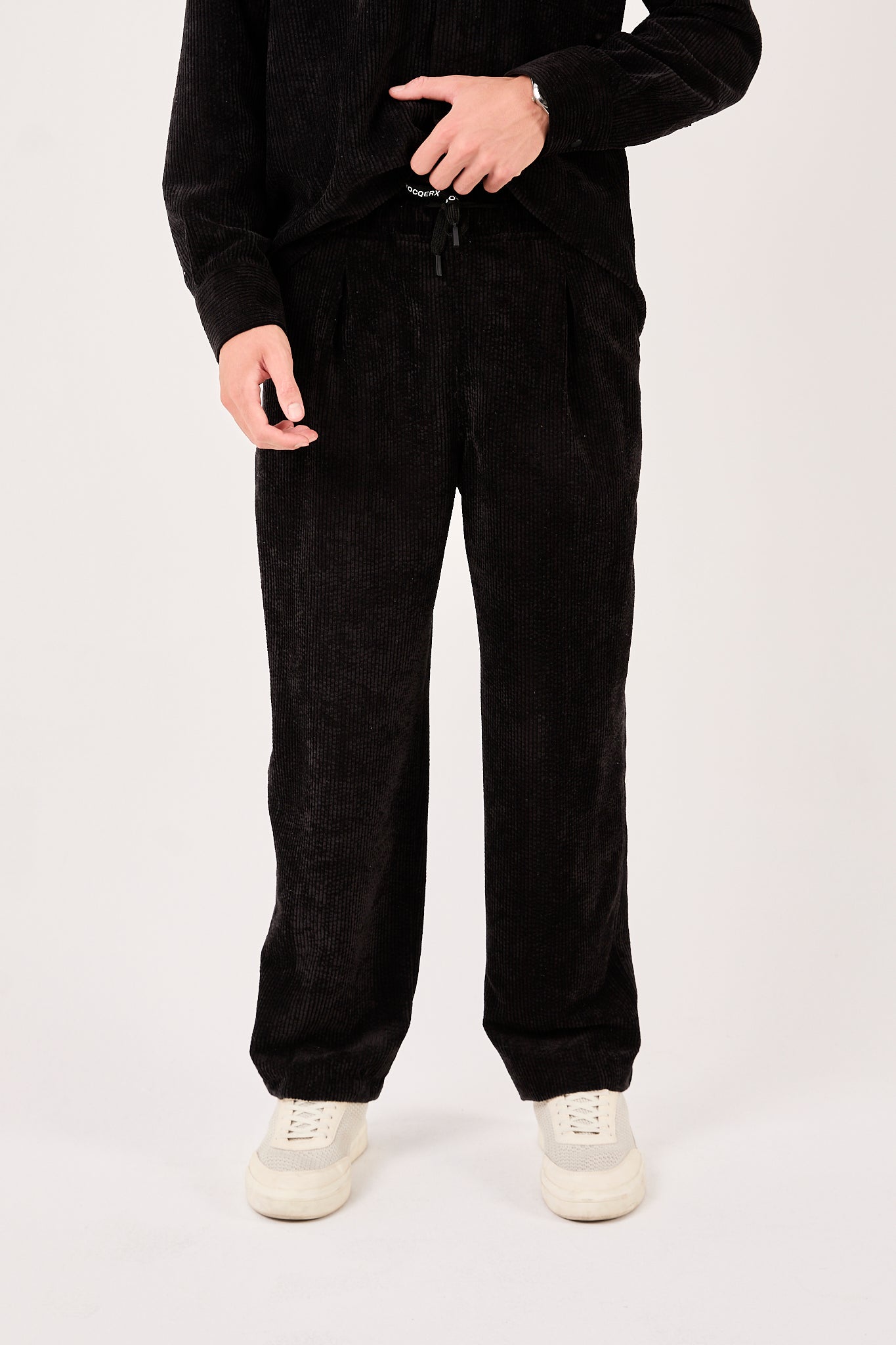 Men’s Corduroy Set  Black Shirt & Trousers