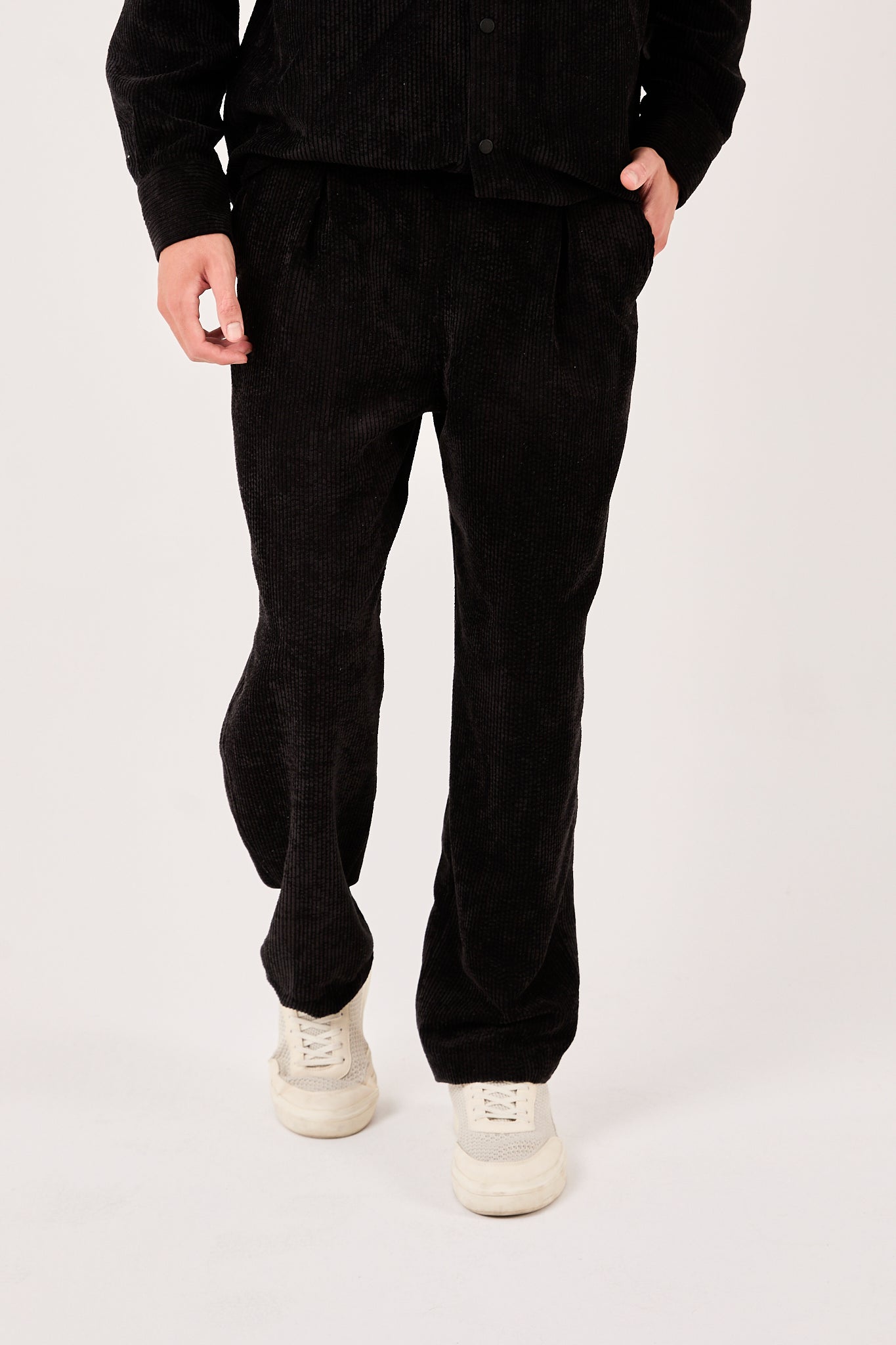 Men’s Corduroy Set  Black Shirt & Trousers