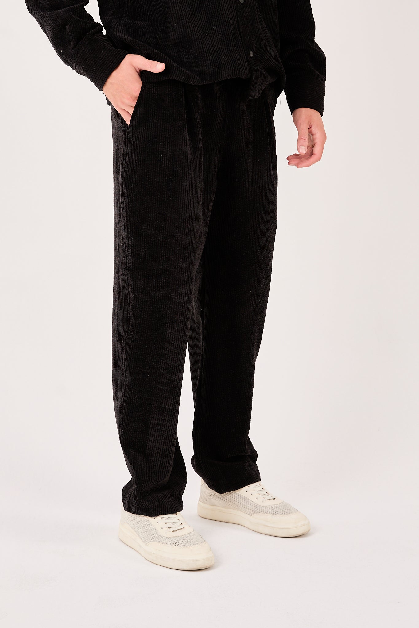 Men’s Corduroy Set  Black Shirt & Trousers