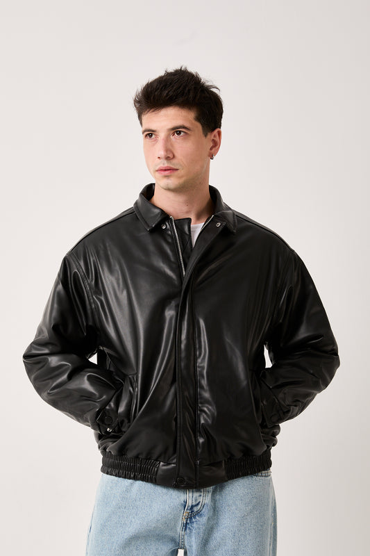 5770 – Black Faux Leather Jacket