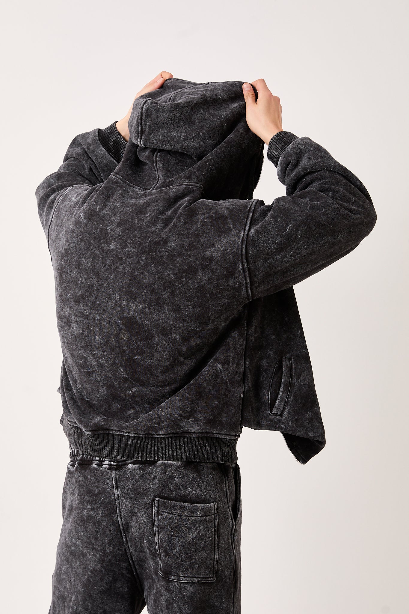 X-4003 Double-Zip Lined Washed Brushed Fleece Jacket