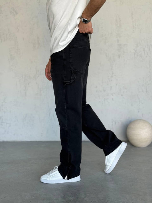 Men’s Black Carpenter Detail Denim Jeans – T2884