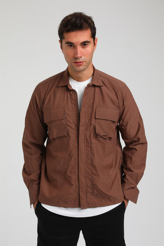 R-2372 Utility Parachute Shirt Jacket – Zip Front, Dual Chest Pockets