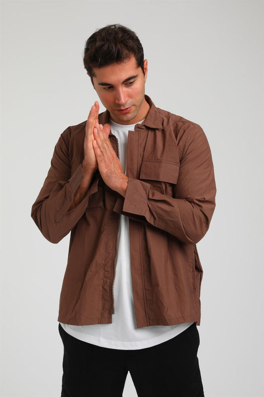 R-2372 Utility Parachute Shirt Jacket – Zip Front, Dual Chest Pockets