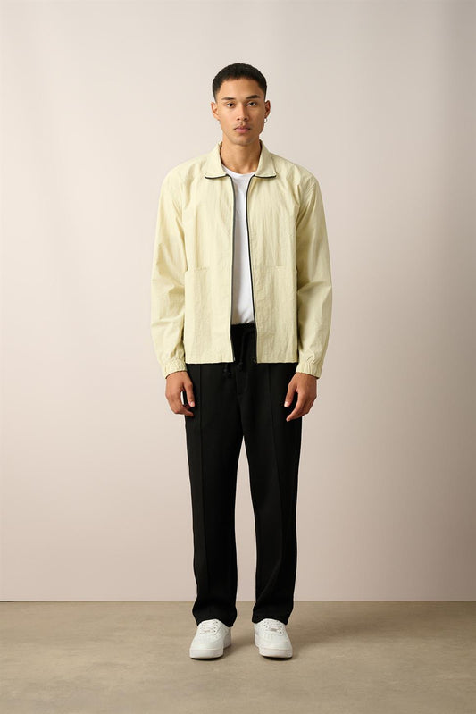 R-2446 Men’s Elastic Cuff Pocket Detail Parachute Windbreaker – Beige