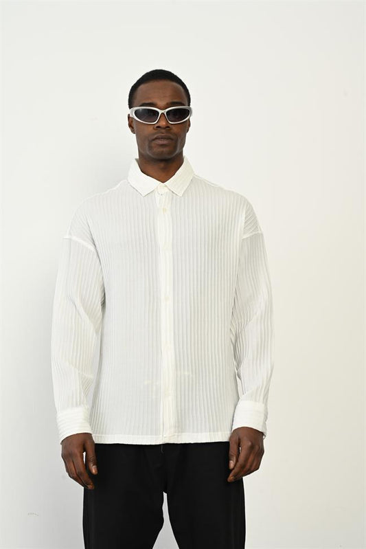R-3975 Modern Stretch Shirt with Stand Collar
