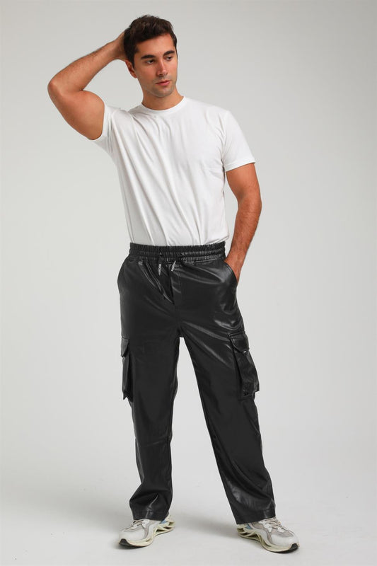 R-2411 Street-Ready Faux-Leather Jacket – Mesh/Lined Hood, Side Bungee Stoppers
