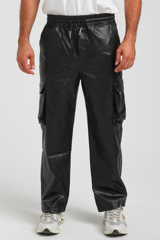 R-2411 Street-Ready Faux-Leather Jacket – Mesh/Lined Hood, Side Bungee Stoppers