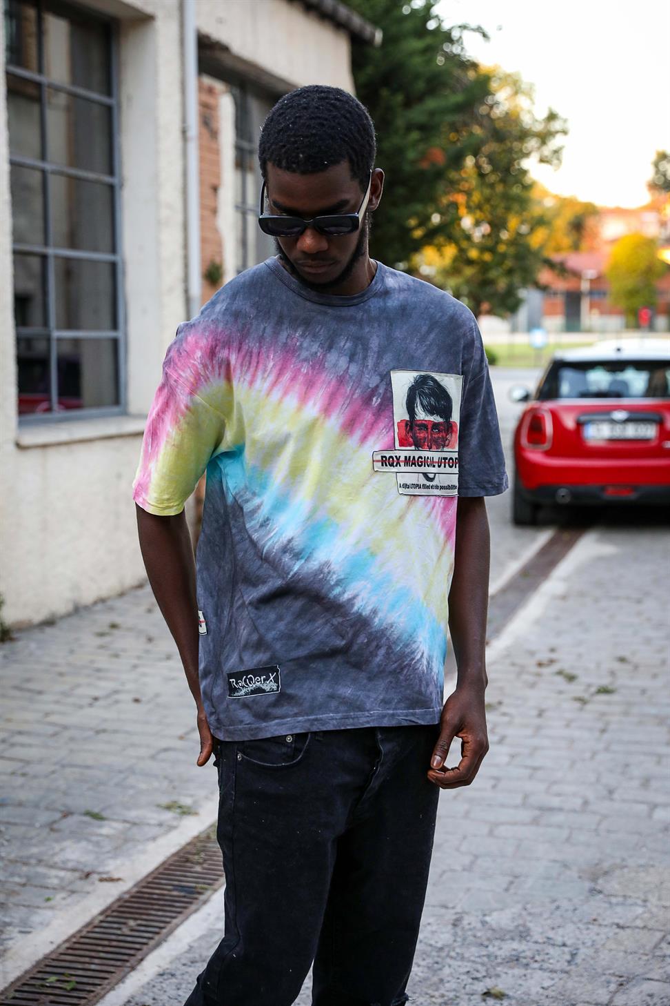 R-5209 Oversize Patch 'lı Batik T-shirt