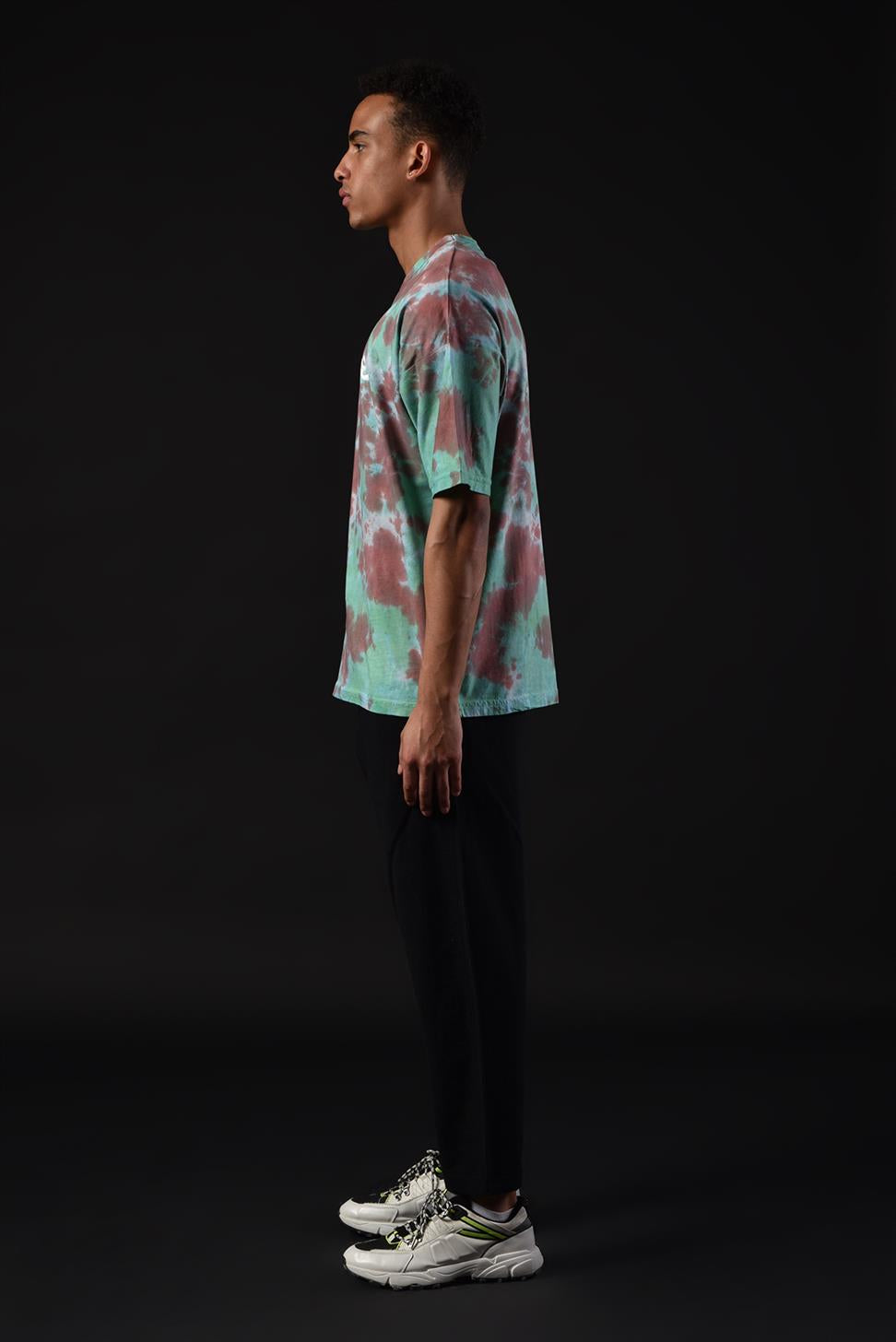 R-5650 Bisiklet Yaka Worldwide Baskılı Batik T-shırt