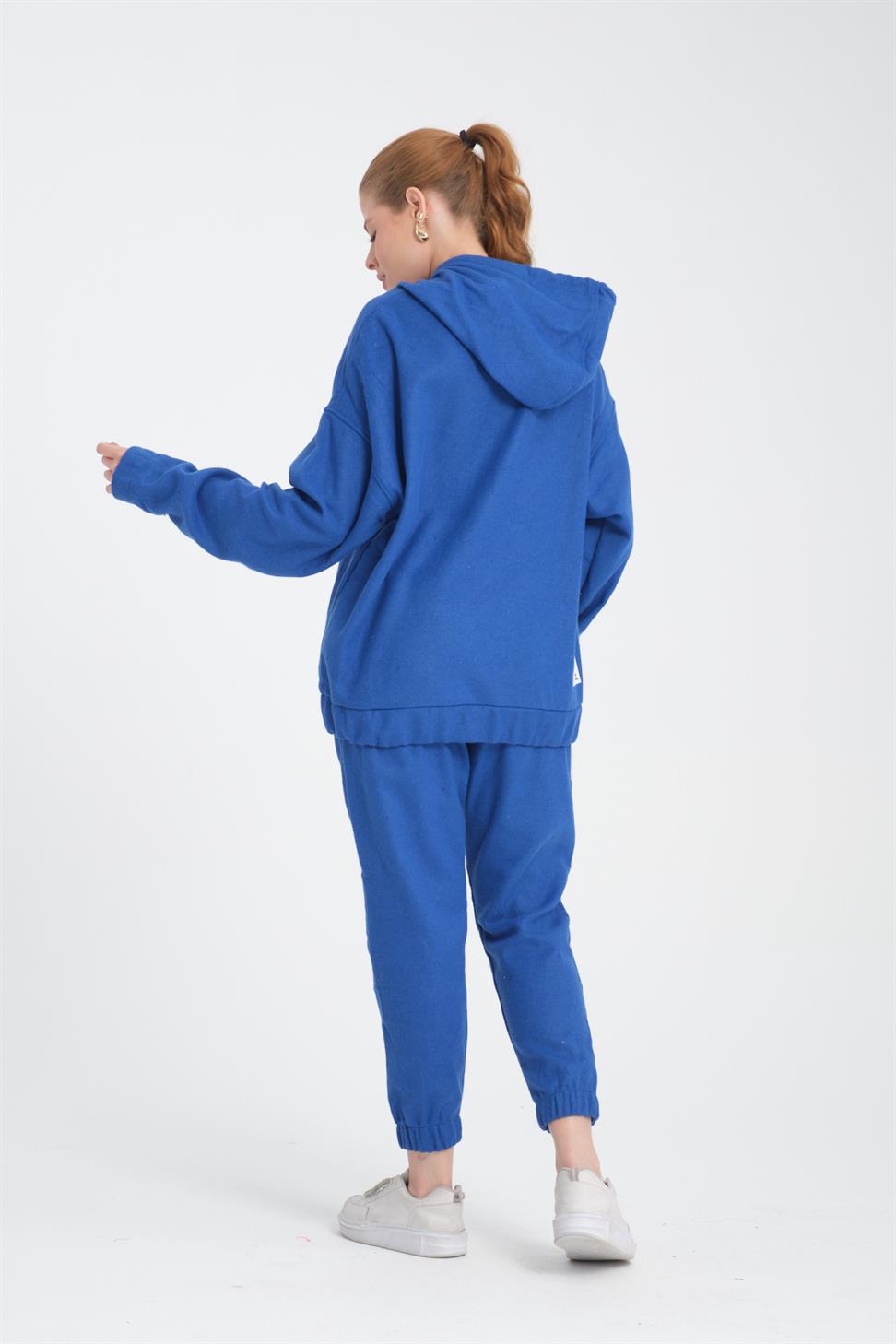 R-5673/4283 Blue Kangaroo Pocket Elastic Hem Fleece Set