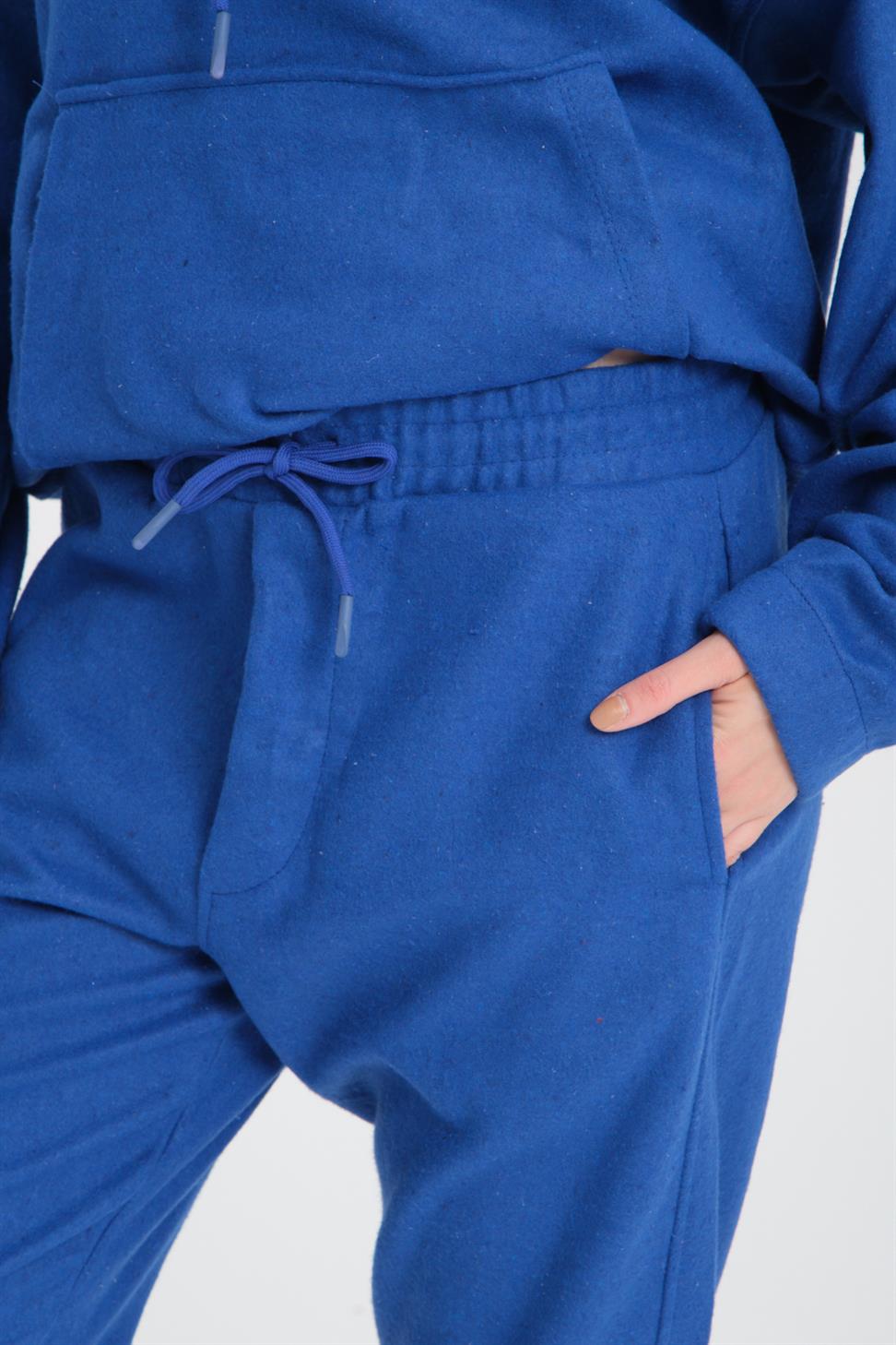 R-5673/4283 Blue Kangaroo Pocket Elastic Hem Fleece Set