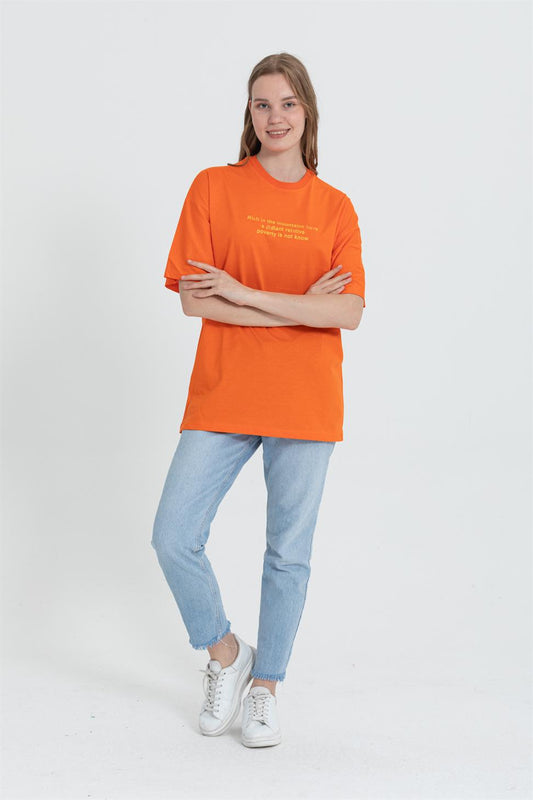 R-5724 Green Crew Neck Oversize Tee  Panda Print, 100% Cotton