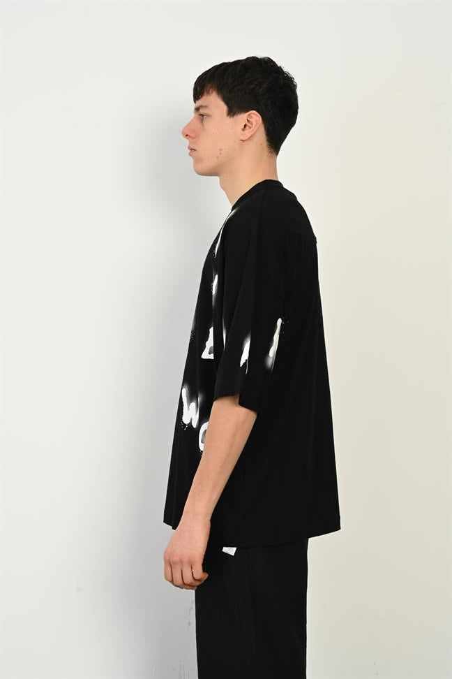 R-5759 Harf Baskılı Oversize Süprem Tişört