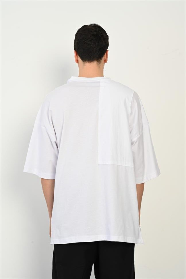 R-5765 Paraşüt Garni Detaylı Oversize Süprem Tişört