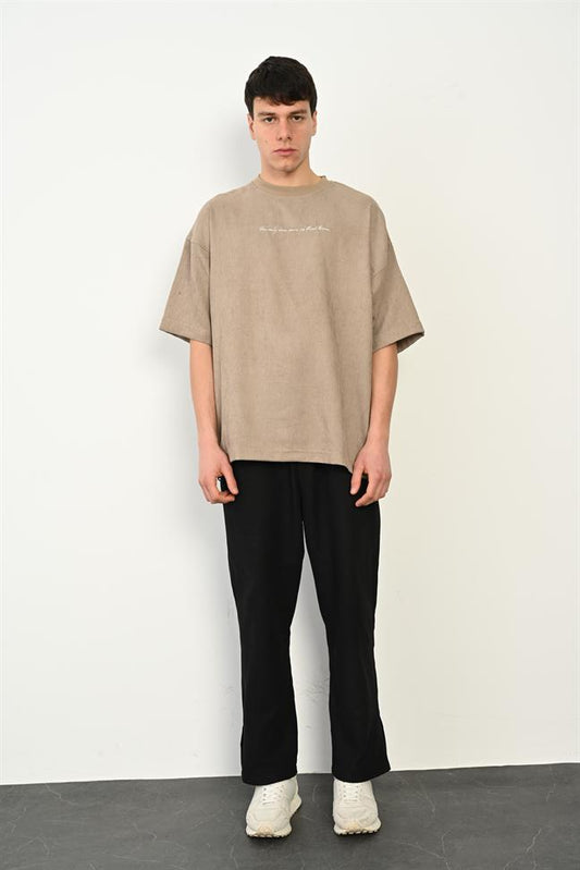 R-5767 Embroidered Ribbed Corduroy T-Shirt