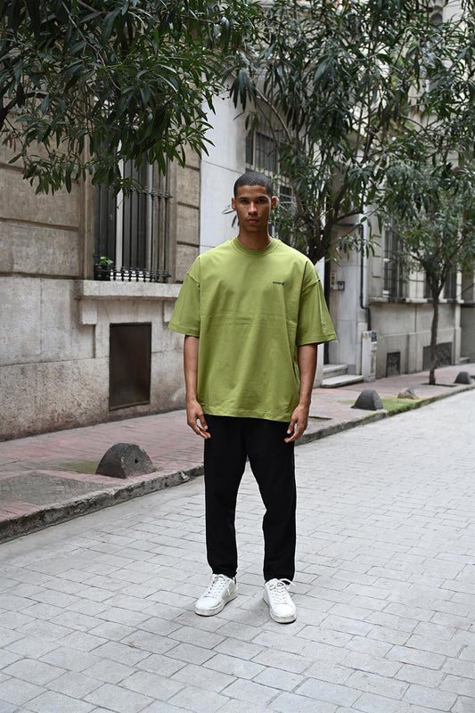 R-5775 Men’s Basic T-Shirt with Rocqerx Print – Green