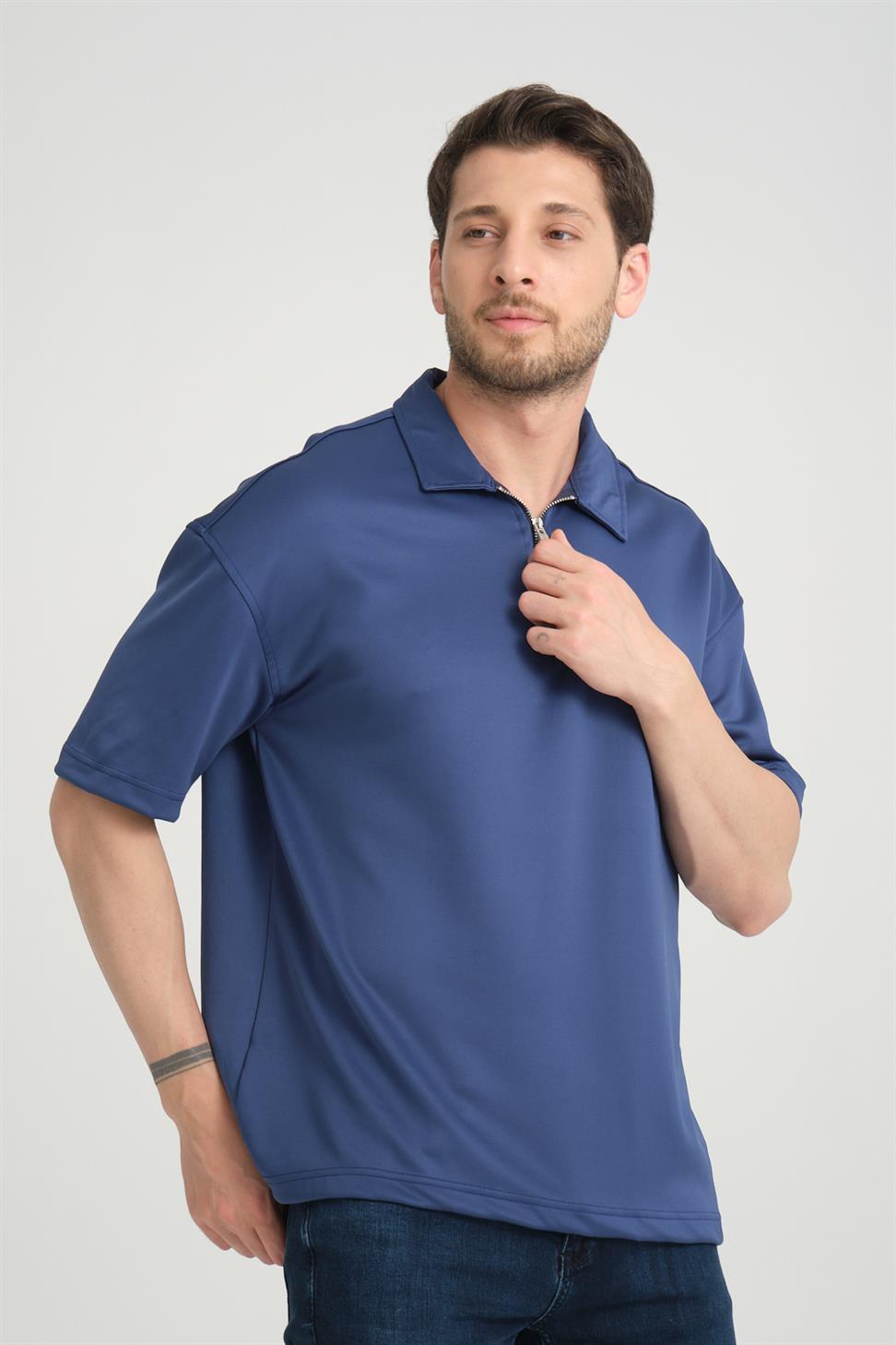 R-5812 Half-Placket Zipper Detail Diver T-Shirt
