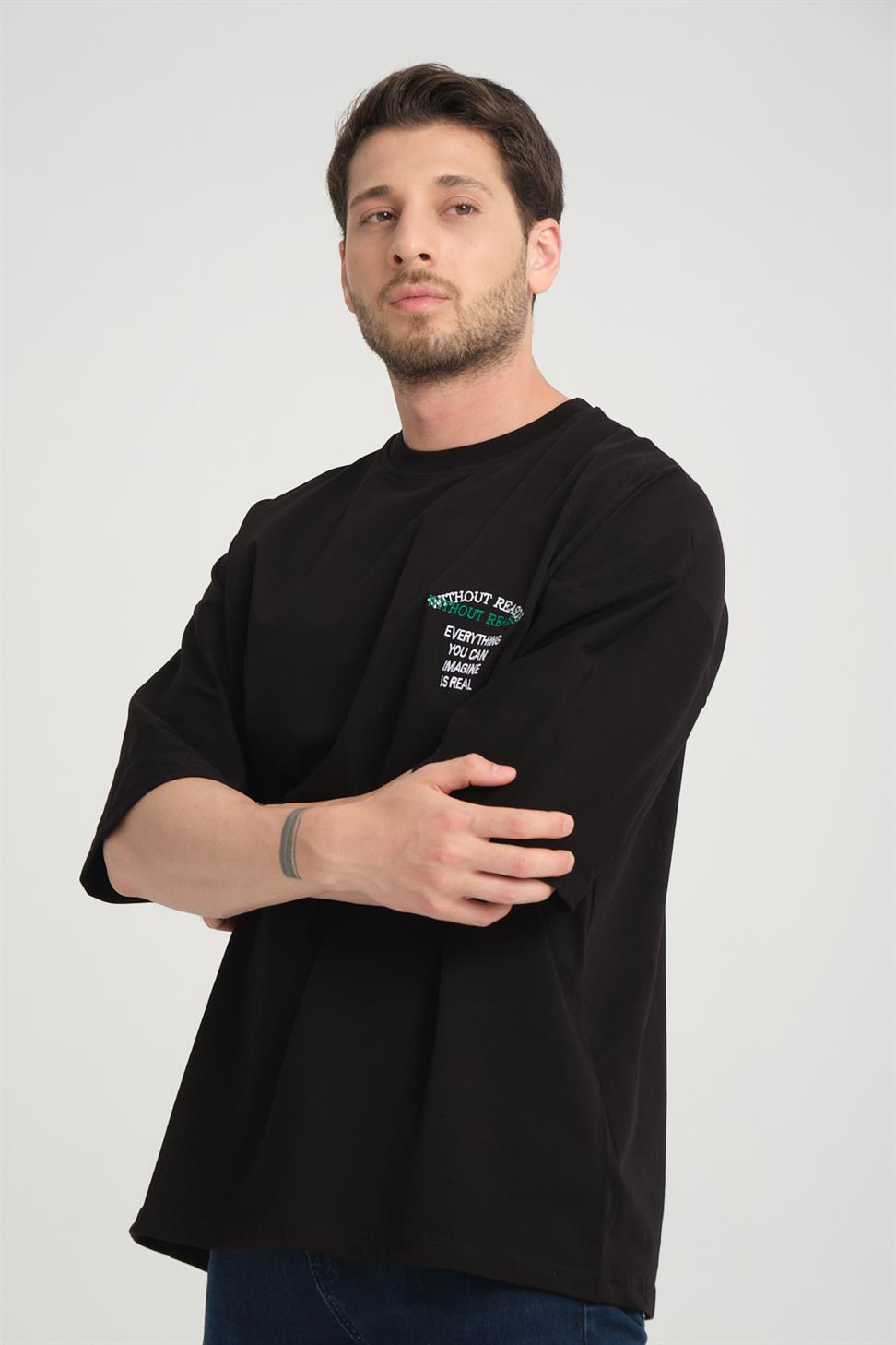 R-5817 ArBack Patch Embroidered Supima T-Shirt