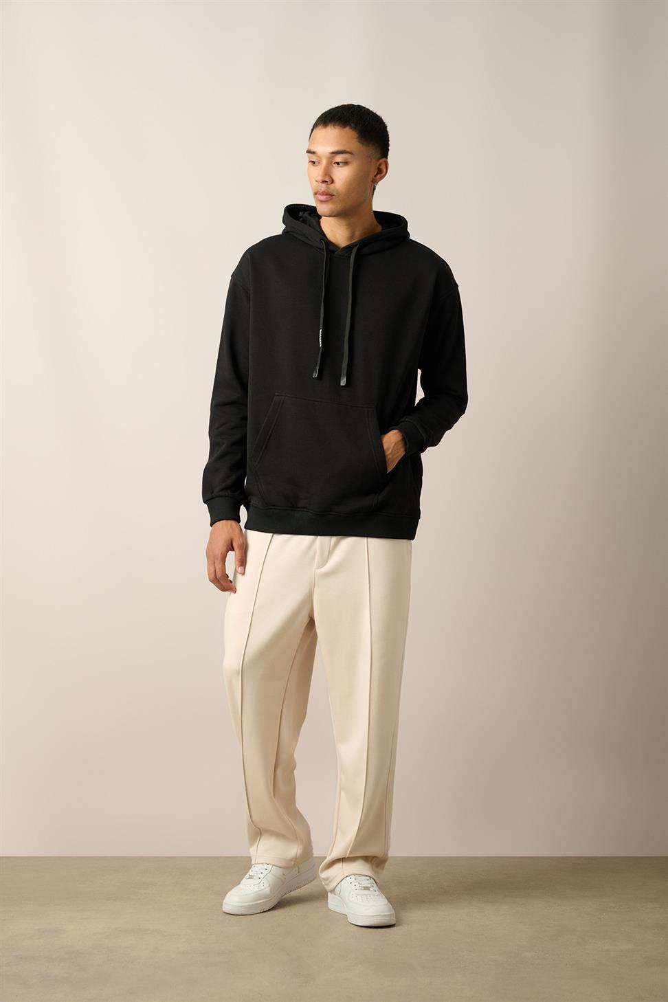 R-5841 Hooded Embroidered Fleece Sweatshirt – Black