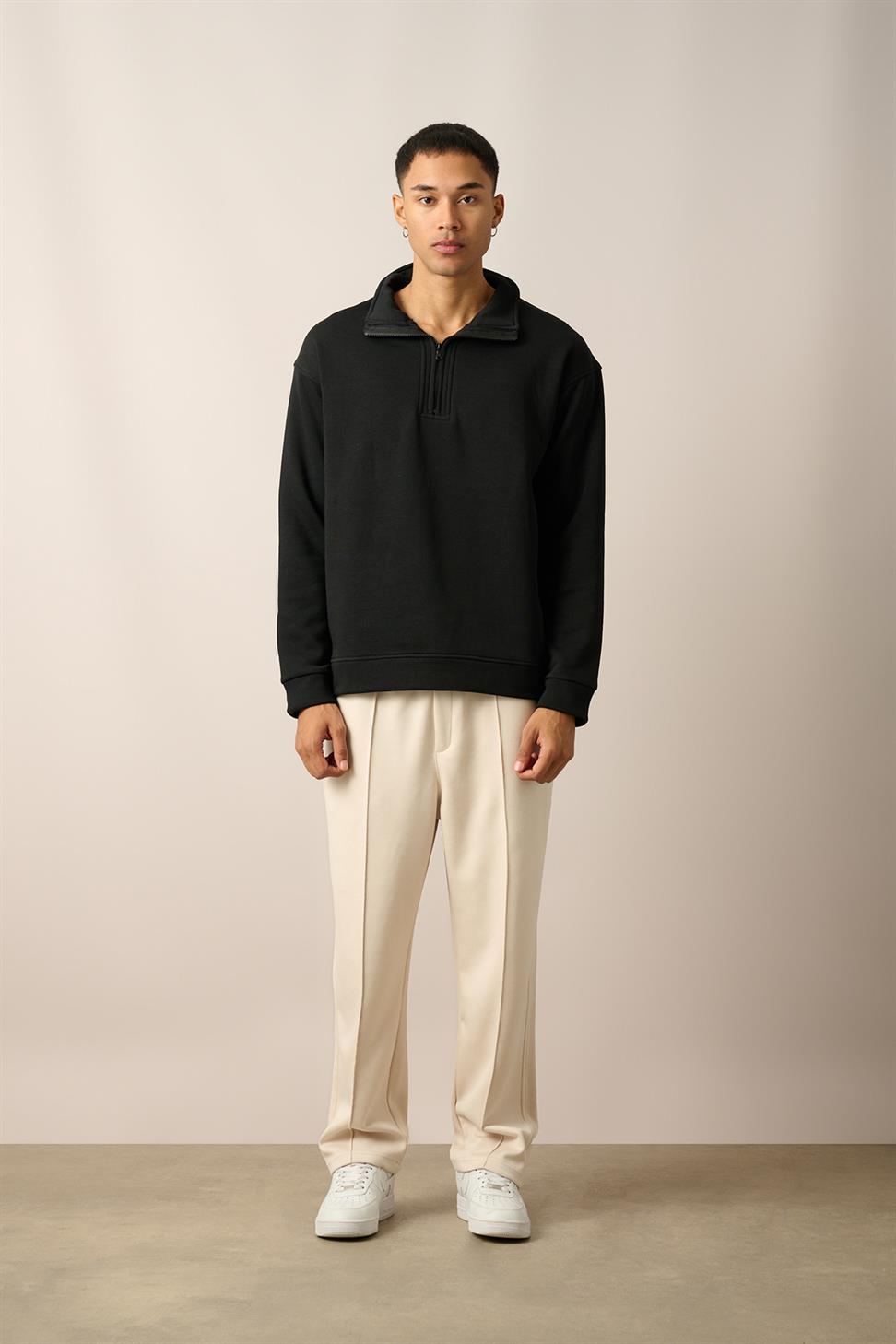 R-5844- 1 Anthracite Crew Neck Long Sleeve Knit Sweatshirt