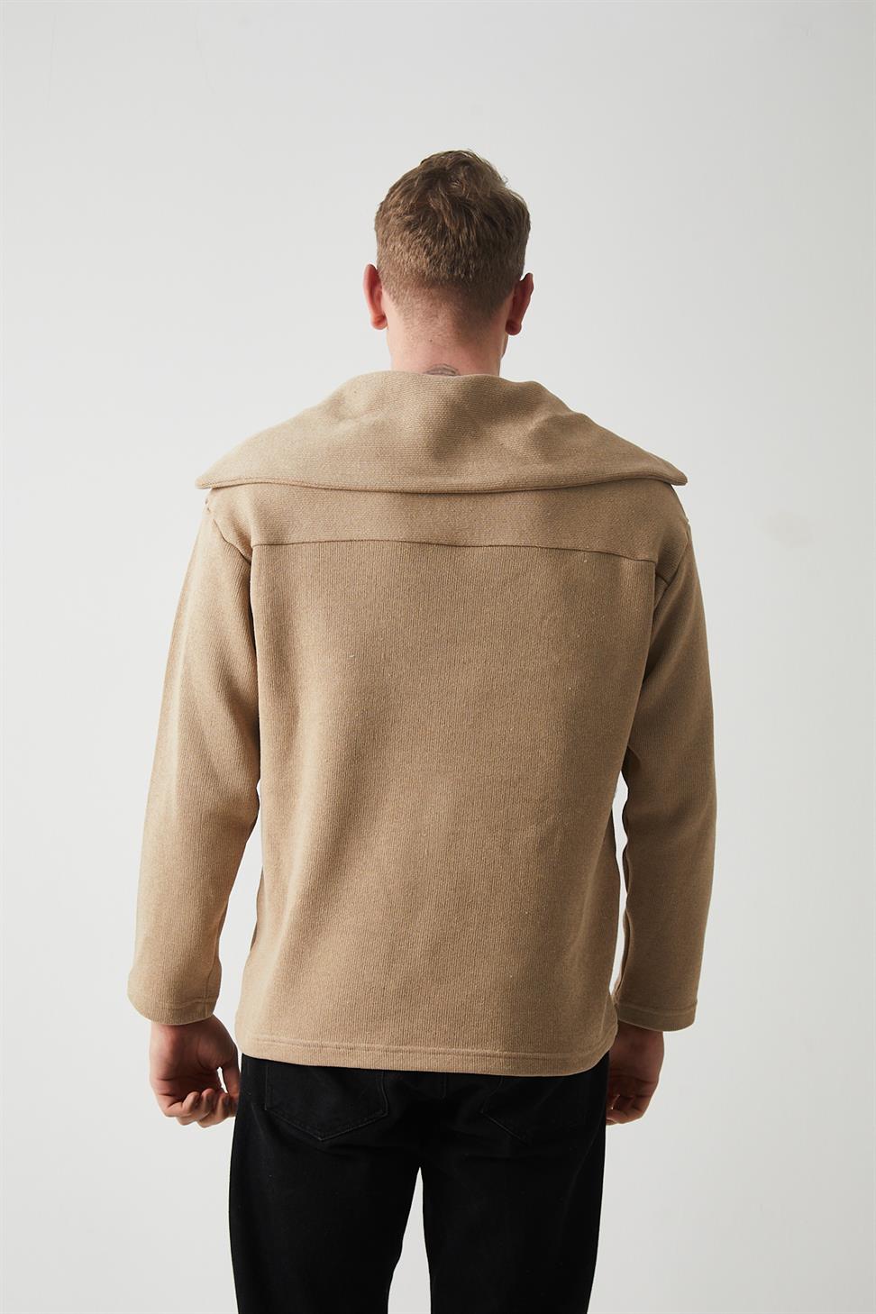 R-5850 Men’s Knitted Sweatshirt with Collar Detail – Vizon