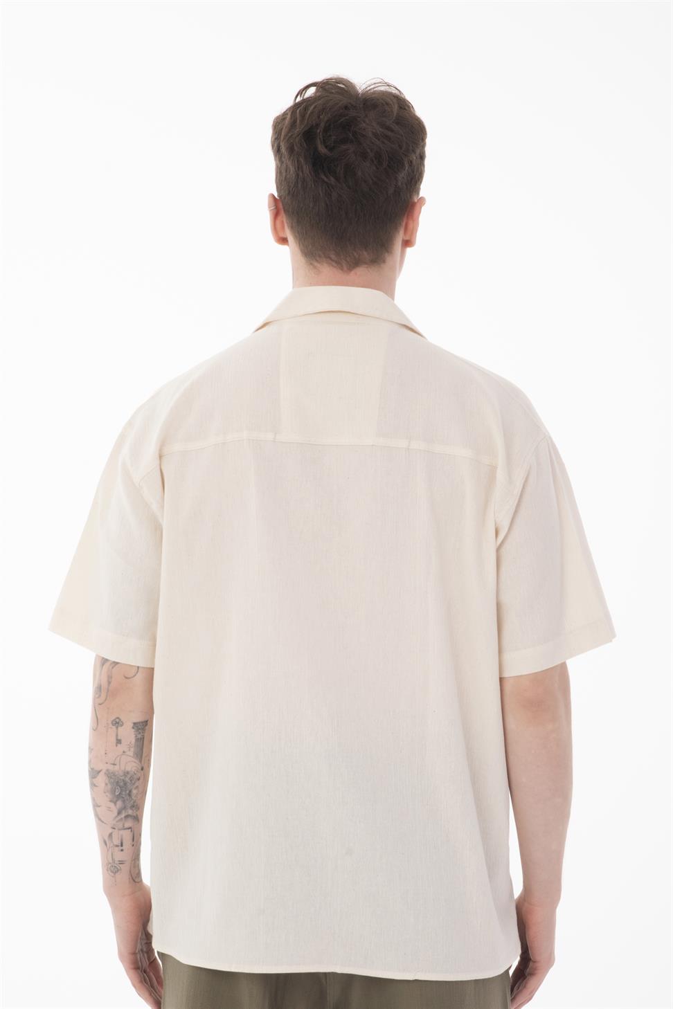 R-6045 Men’s Cuban Collar Short Sleeve Crinkle Shirt – Lightweight & Relaxed Fit