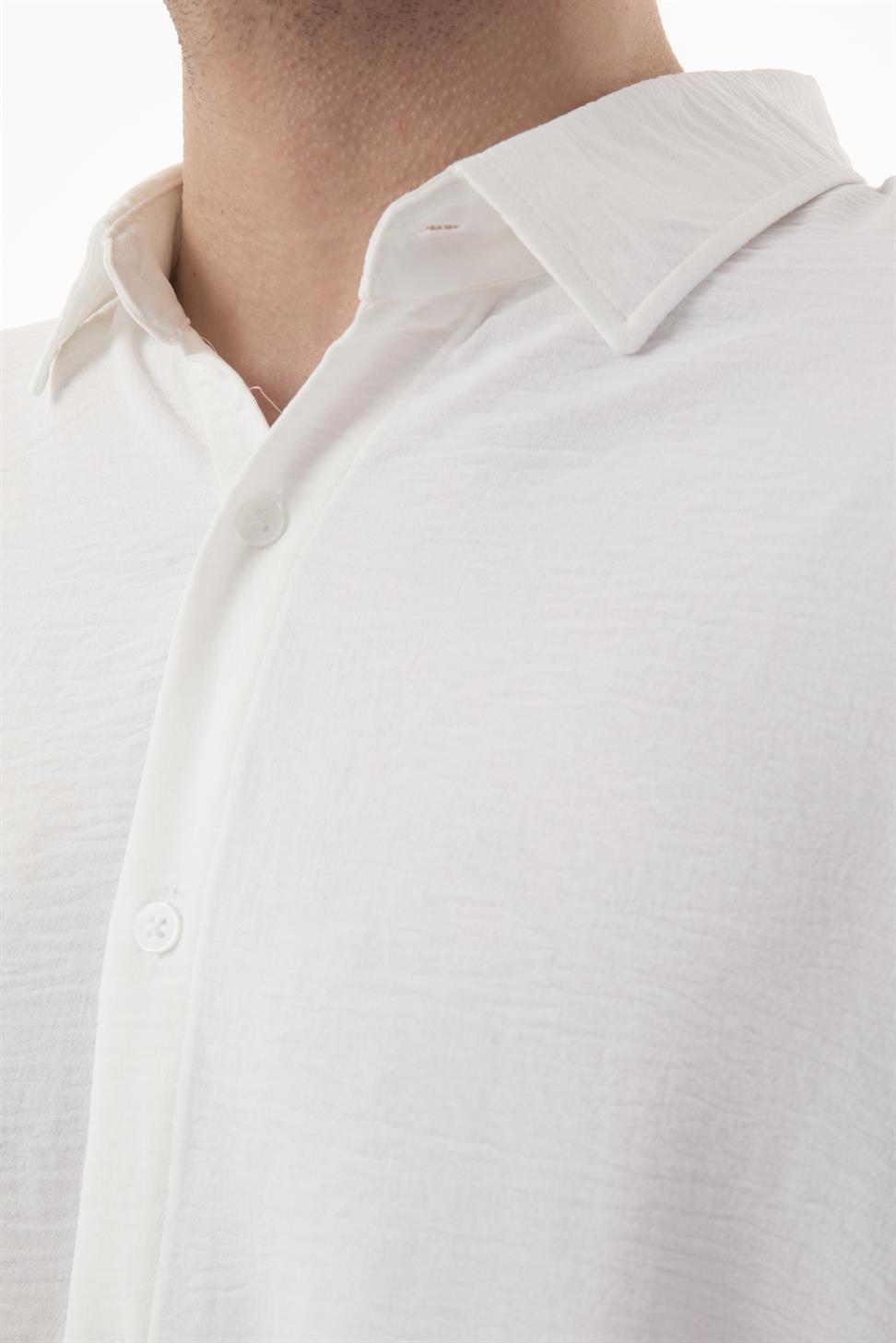 R-6047 Men’s Stand Collar Long Sleeve Shirt – 100% Polyester Aerobin Fabric, Oversize Fit