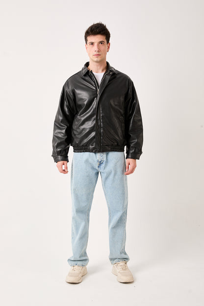 5770 – Black Faux Leather Jacket