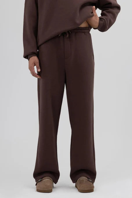 Unisex Premium Fleece Sweatpants – Dark Brown (3-Thread)