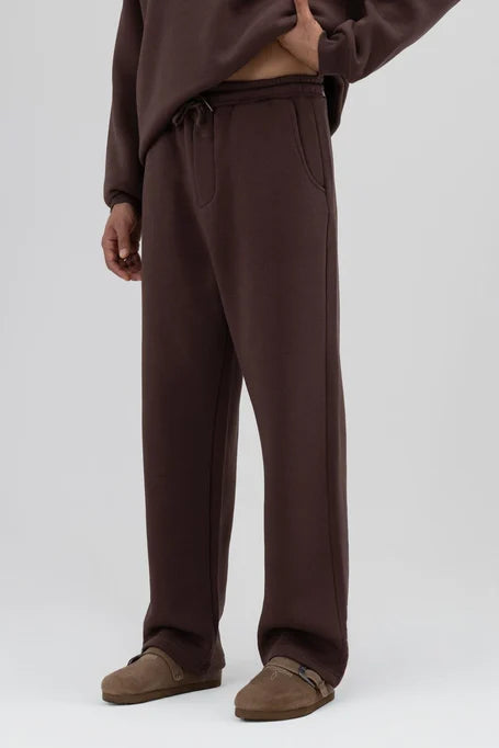Unisex Premium Fleece Sweatpants – Dark Brown (3-Thread)