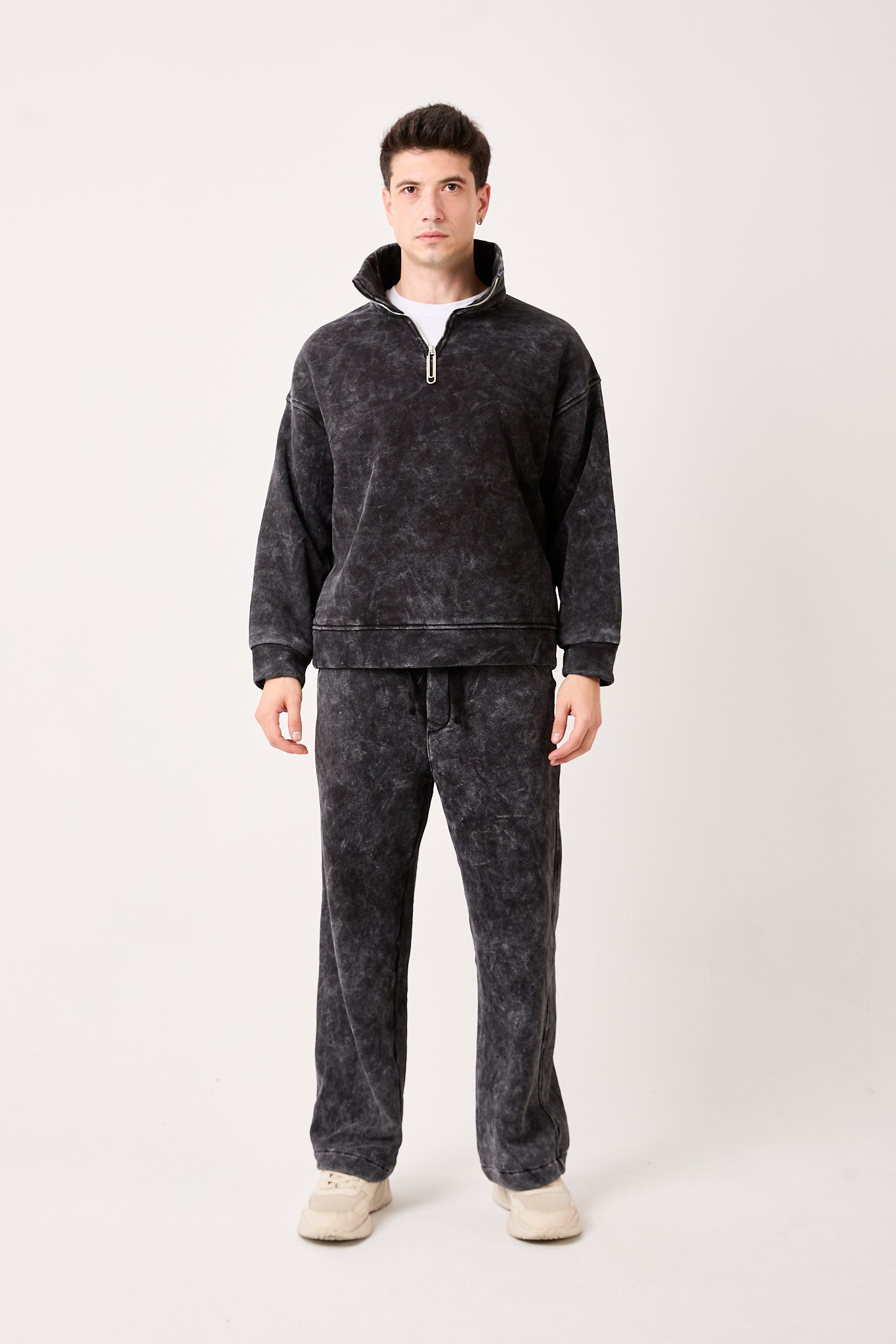 X-4002 Half-Zip Washed Brushed Fleece Sweatshirt