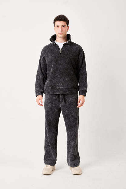 X-4002 Half-Zip Washed Brushed Fleece Sweatshirt