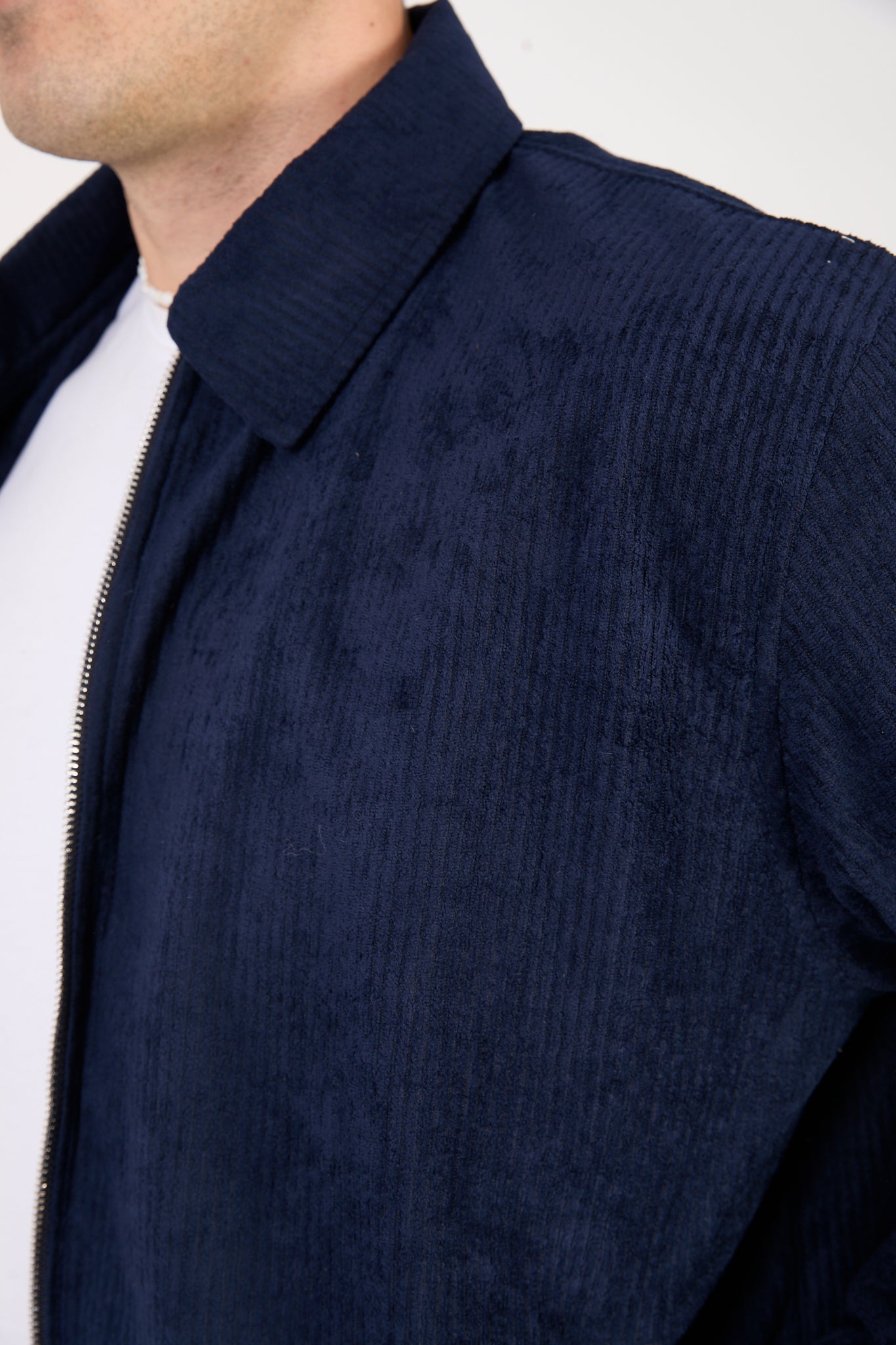 X-2037 Men’s Velour Zip Jacket & Matching Trousers Set – Navy