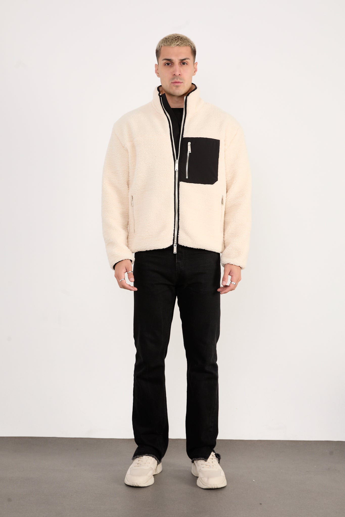 X-2043 Men’s High Neck Zip Jacket – Casual Street Style