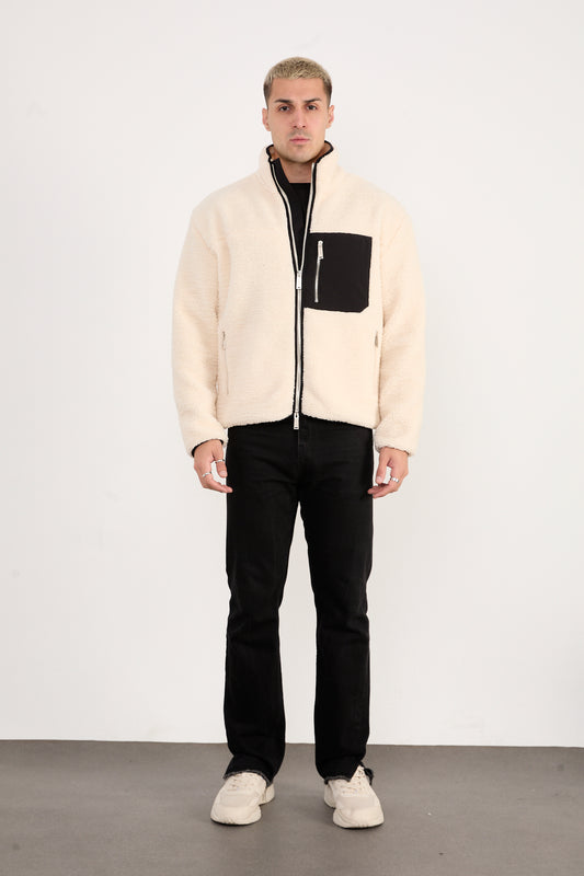 X-2043 Men’s High Neck Zip Jacket – Casual Street Style