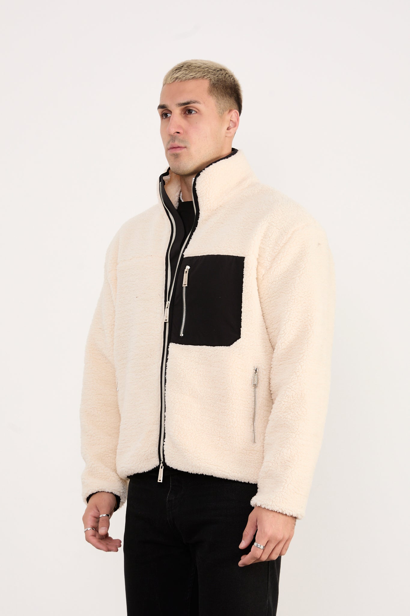 X-2043 Men’s High Neck Zip Jacket – Casual Street Style