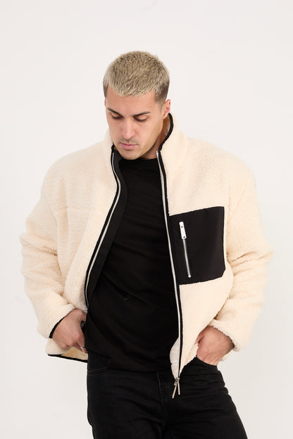 X-2043 Men’s High Neck Zip Jacket – Casual Street Style