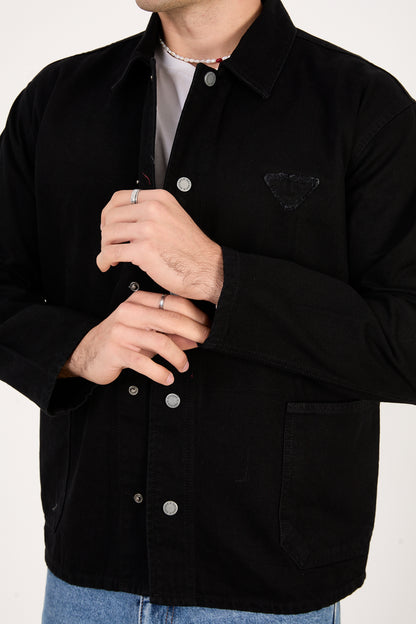 X-2031 Men’s Denim Jacket – Black