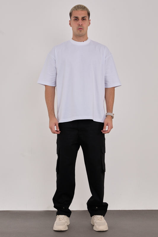 X-1007 Denim Cargo Pants – Black