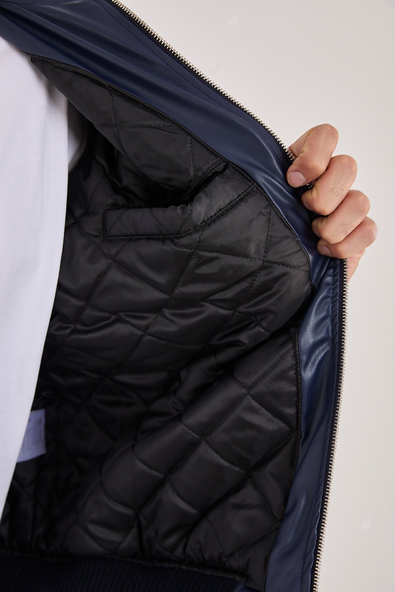 X-2015 Men’s Minimal Bomber Jacket – Deep Navy