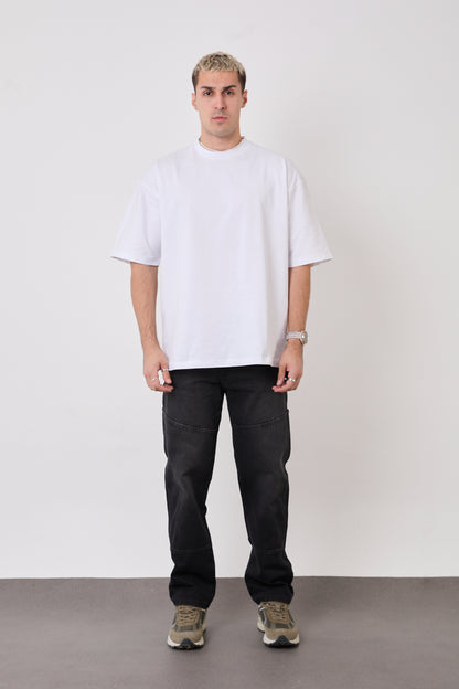 Men’s Black Utility Pocket Jeans – Relaxed Straight Fit | T-3009-2