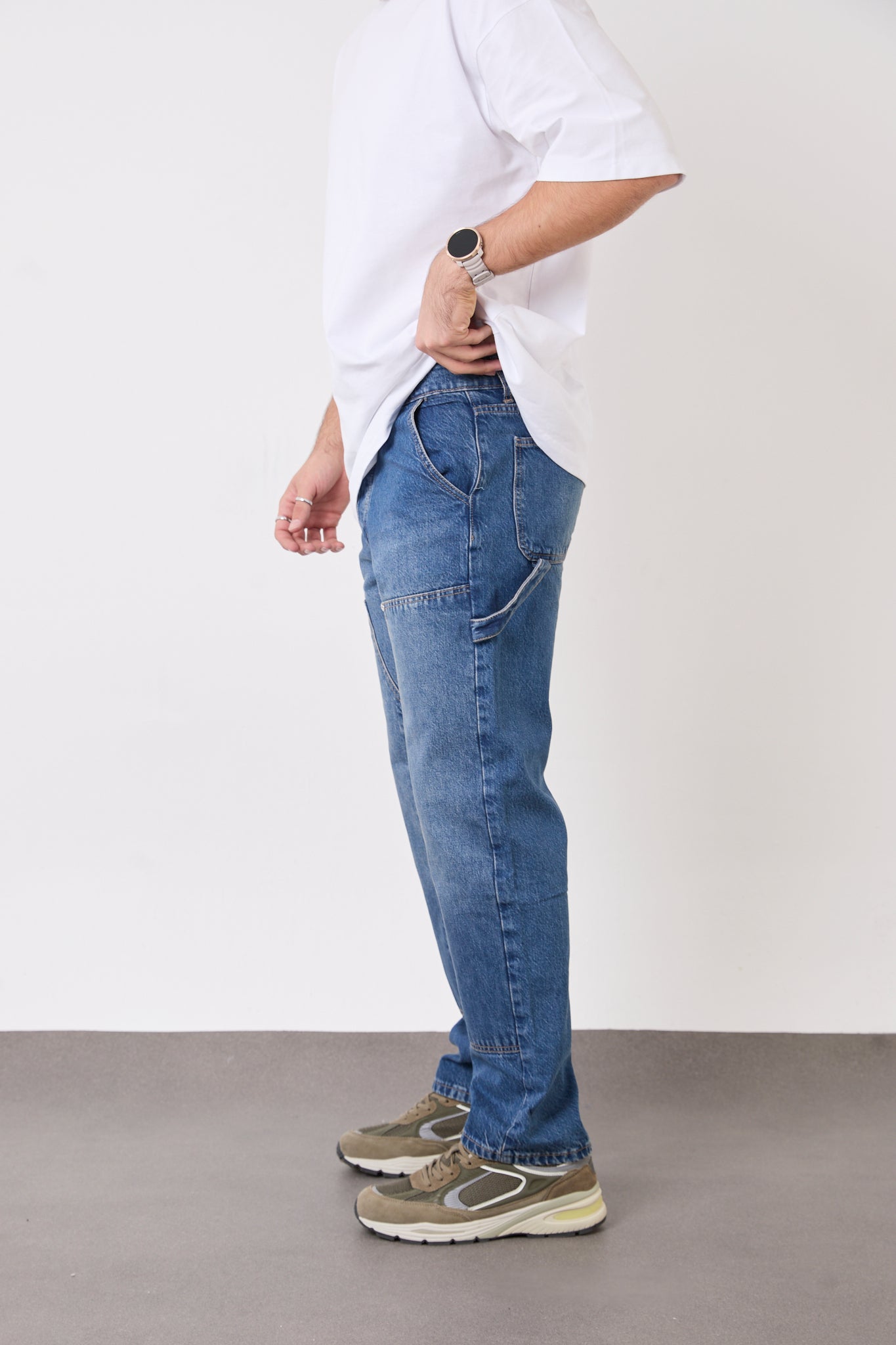 T-3133 Men’s Blue Denim Jeans – Relaxed Fit Everyday Streetwear Pants