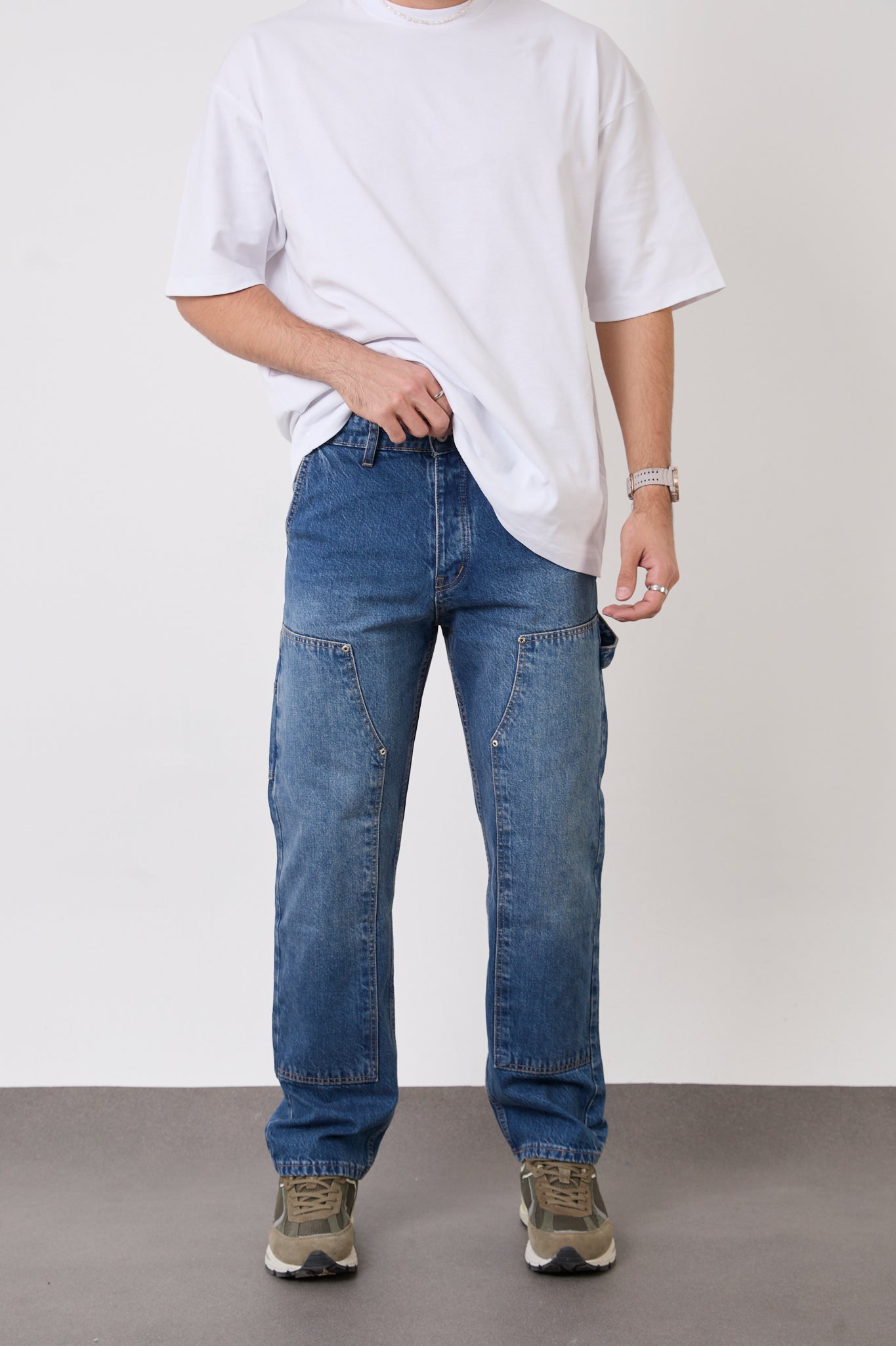 T-3133 Men’s Blue Denim Jeans – Relaxed Fit Everyday Streetwear Pants