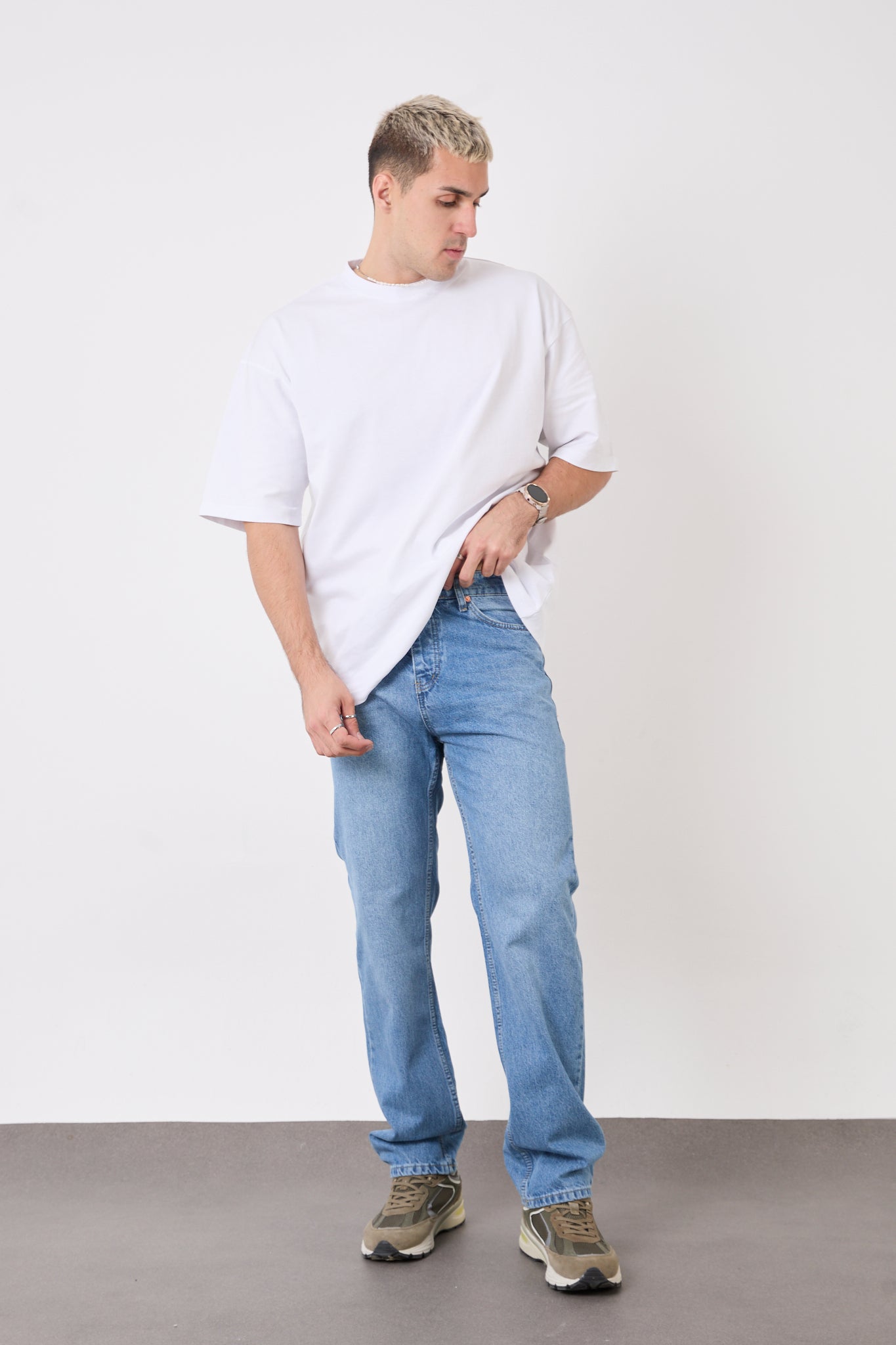 T-2608 Men’s Baggy Fit Jeans – Light Blue