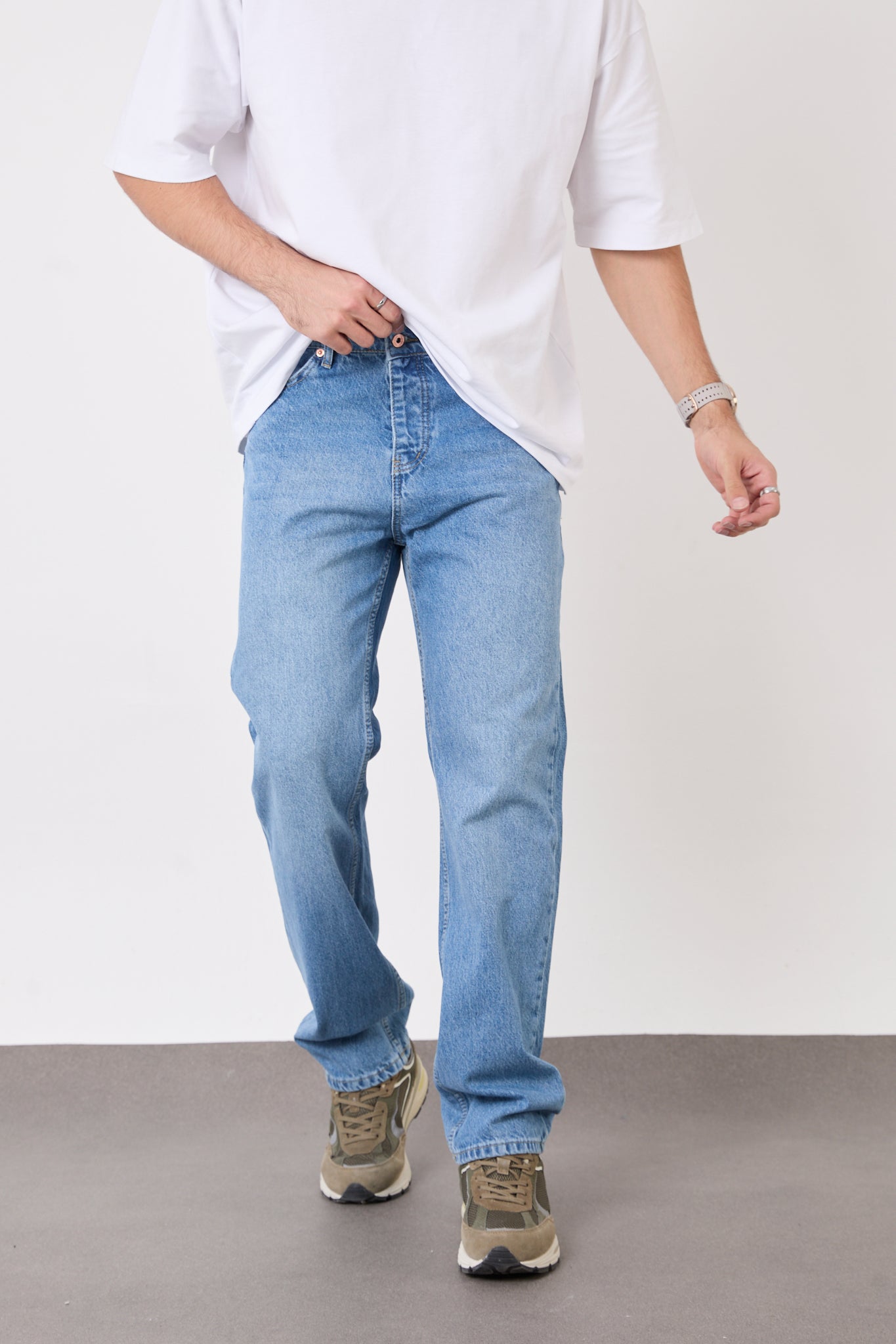 T-2608 Men’s Baggy Fit Jeans – Light Blue