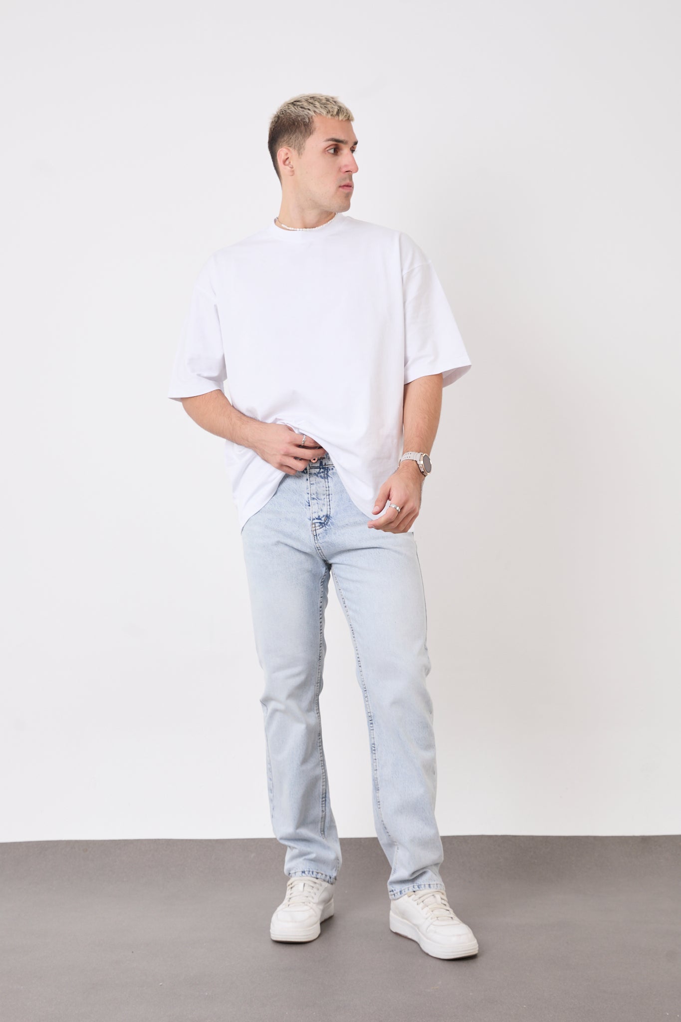 T-2445 Men’s Light Blue Straight Jeans – Everyday Casual Fit