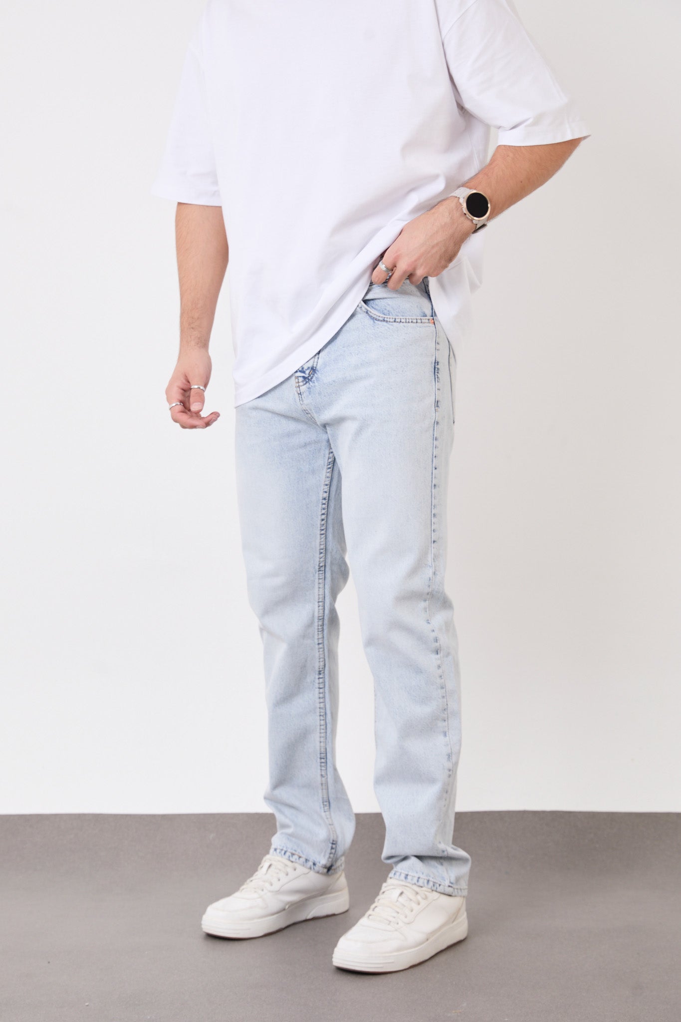 T-2445 Men’s Light Blue Straight Jeans – Everyday Casual Fit