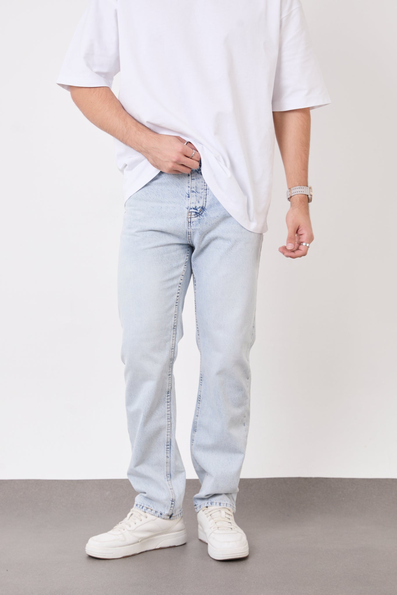 T-2445 Men’s Light Blue Straight Jeans – Everyday Casual Fit