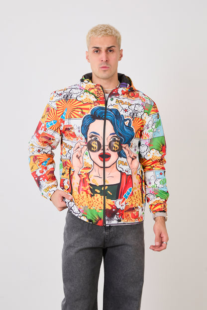 R-2135 Unisex Graphic Pop Art Rain Jacket